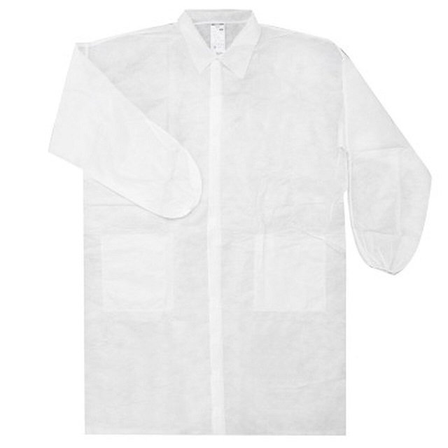 ポケット付き/なしの不織布白衣シャツ襟医薬品化学ビスティットコート